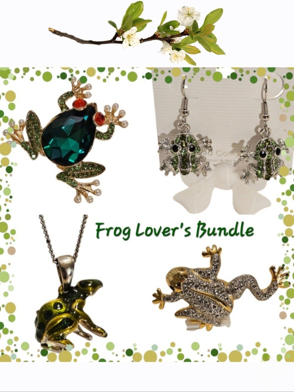 Frog Lover's Gold & Silver Tone Jewelry Bundle